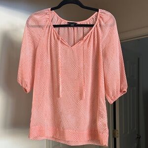Banana Republic Coral Swirl Blouse Size Small